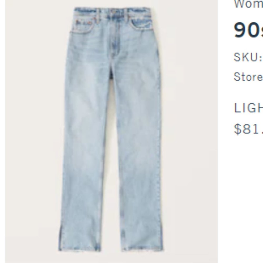 90s Ultra High Rise Straight Jeans/ Mom Jeans/ Abercrombie 31